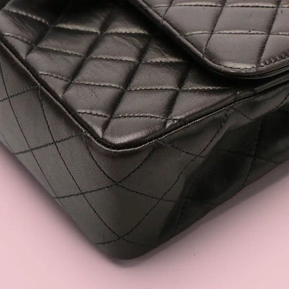 Chanel Vintage Brown Quilted Lambskin Top Handle Medium Flap Bag - Picture 5 of 8